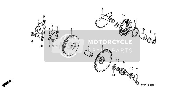 Drive Face / Kick Starter Spindle